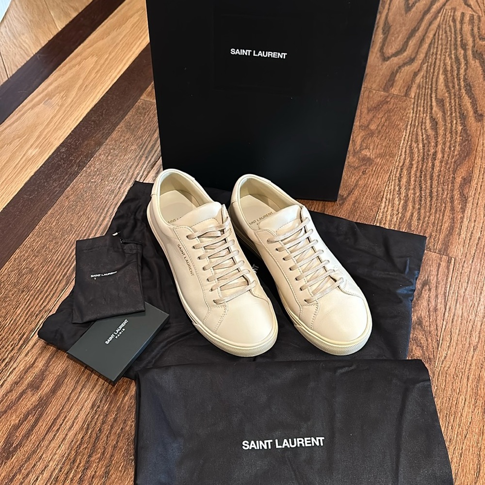 Saint Laurent YSL Andy low top sneakers size 37 tan